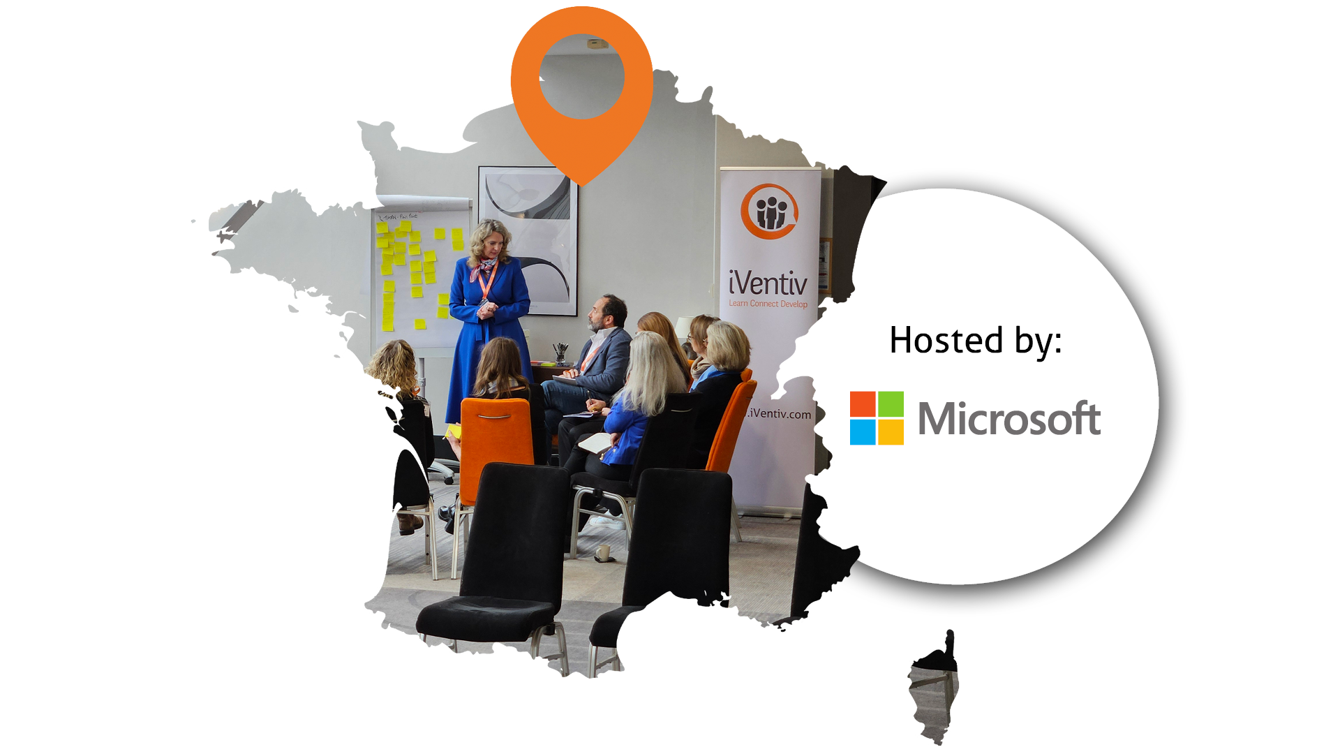 An image of France featuring delegates in conversation